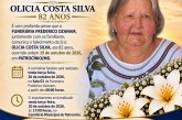 👉 LUTO 😱😭😪⚰🕯😪 NOTA DE FALECIMENTO. FUNERÁRIA FREDERICO OZANAM INFORMA….👉🏻😱😥😓Faleceu em Patrocínio- a Srª: OLICIA COSTA SILVA 82 ANOS