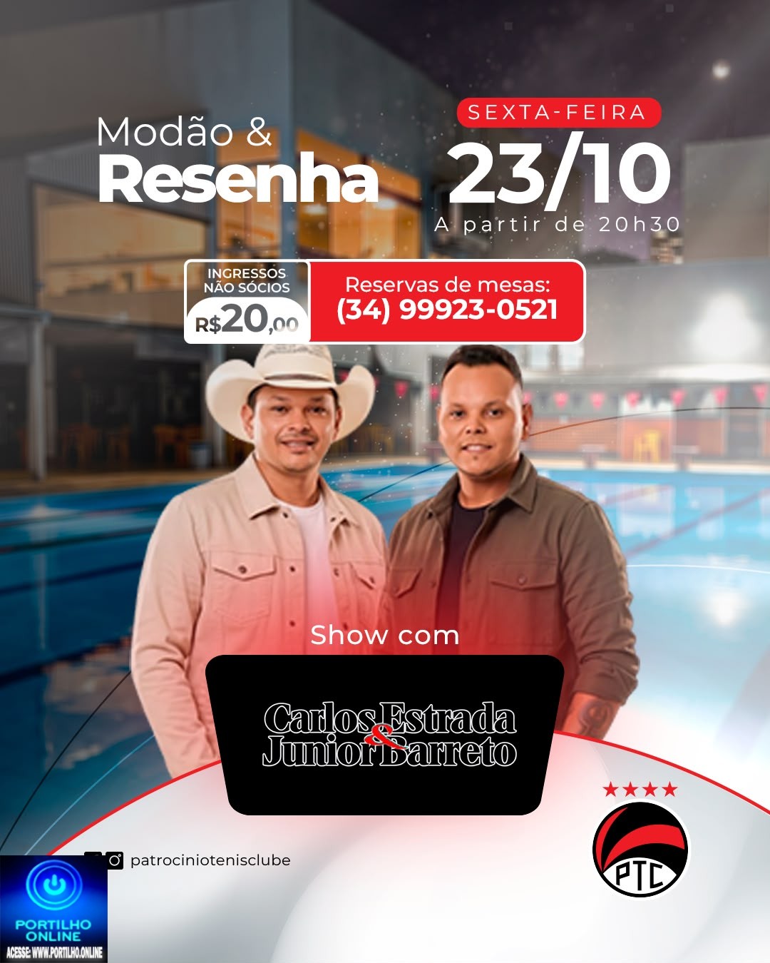 👉🏻🎊👍🏻 SERESTA ESPECIAL NO PTC 👏🏻🎇🎷🎹🪗🎸🥁Nesta sexta-feira, 23/10, a partir das 20h30, teremos uma seresta especial