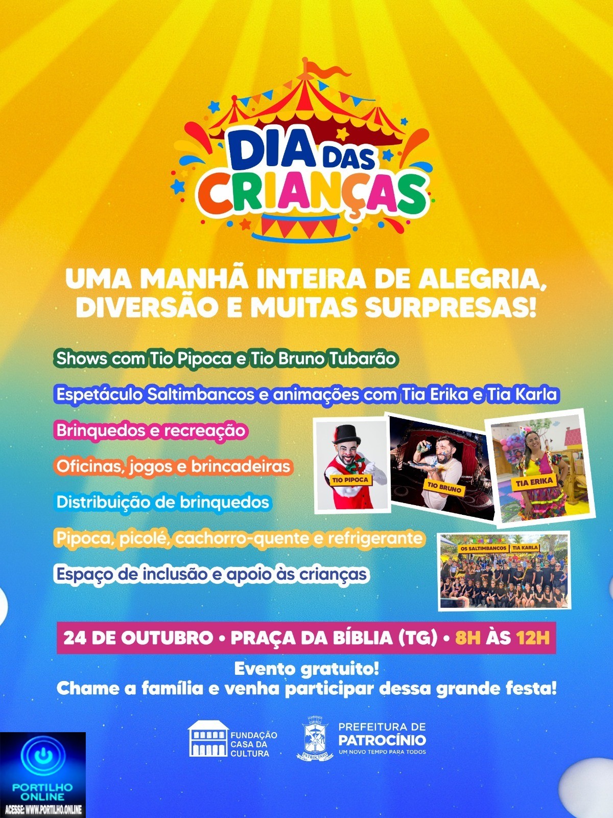 🎉👧🏻🧒🏻 DIA DAS CRIANÇAS 2026: PREFEITO DR. GUSTAVO BRASILEIRO PROMOVE MANHÃ DE DIVERSÃO E ALEGRIA EM PATROCÍNIO! 🎁🎈