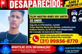 👉🚨🚔🔎🕵🔍DESAPARECIDO..👉🏻🤔Felipe Martins Nunes dos Santos,  de 20 anos