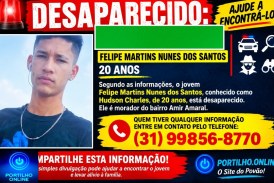 👉🚨🚔🔎🕵🔍DESAPARECIDO..👉🏻🤔Felipe Martins Nunes dos Santos,  de 20 anos