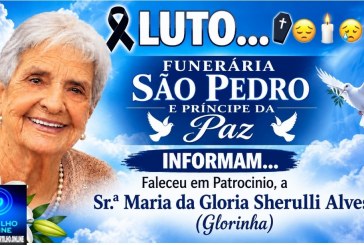 👉LUTO…⚰😔🕯😪😭FUNERÁRIA SAO PEDRO E PRÍNCIPE DA 🕊PAZ🕊🕊 INFORMAM… Faleceu em Patrocinio, a Sr.ª Maria da Gloria Cherulli  Alves  (Glorinha) aos 84 anos.