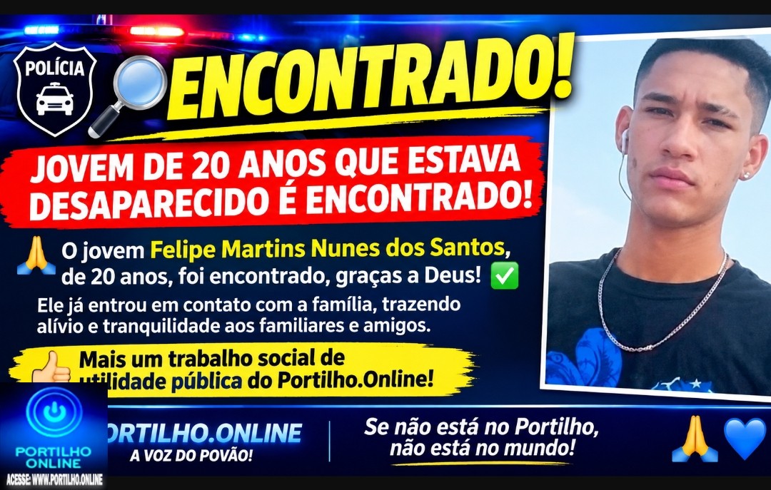 👉🚨🚓😱🚑🚒🫵🏻👍🏻👏🏻🙌🏻FOI ENCONTRADO !! 👉 Felipe Martins Nunes dos Santos, de 20 anos