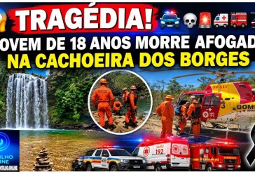 👉🏻😱🚔💀🚨🚑🚒🚁⚫ TRAGÉDIA! JOVEM DE 18 ANOS MORRE AFOGADO NA CACHOEIRA DOS BORGES, EM GUIMARÂNIA-MG ⚫🚨