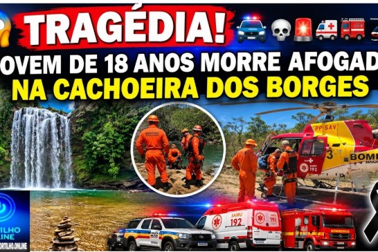 👉🏻😱🚔💀🚨🚑🚒🚁⚫ TRAGÉDIA! JOVEM DE 18 ANOS MORRE AFOGADO NA CACHOEIRA DOS BORGES, EM GUIMARÂNIA-MG ⚫🚨