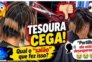 👉🏻😱🫣 TESOURA CEGA! 👎🏻👀✂️  🗣️ “Portilho, qual foi o salão que fez isso? Ela está desesperada!” 😭😭😭