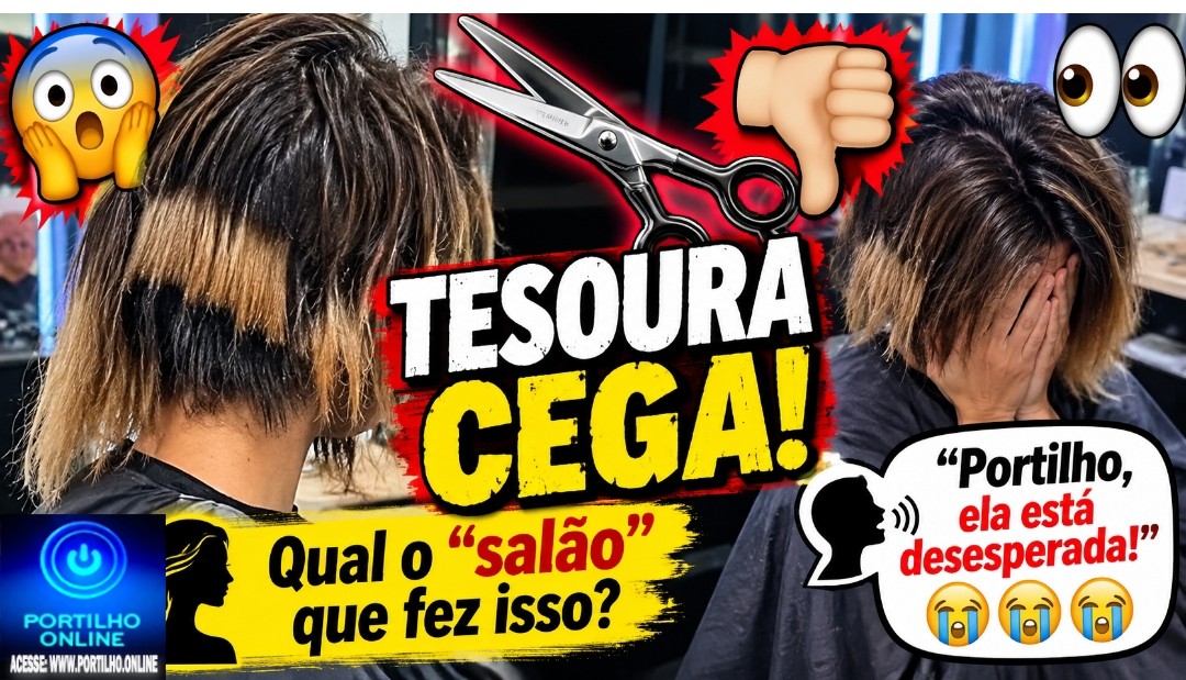 👉🏻😱🫣 TESOURA CEGA! 👎🏻👀✂️ 🗣️ “Portilho, qual foi o salão que fez isso? Ela está desesperada!” 😭😭😭
