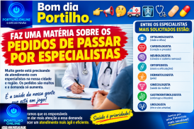👉📢🤔🚑🩻🩺🩹💊Bom dia Portilho. Faz uma matéria sobre os pedidos de passar por especialistas