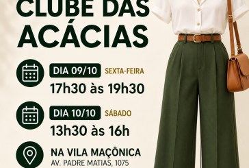 👉✍👏👍🙏👖👔👗👙👘👢💼👓🧥👕👖👚BAZAR BENEFICENTE NO CLUBE DAS ACÁCIAS  Neste sexta das 17:h30 às 16h,  e  no Sabado dia 10/, das 13:h as 16:hs na Vila Maçônica, Av. Padre Matias 1075