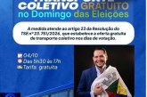 👉🏻👏🏻👊🏻🤔 Notícias 🗞️ da prefeitura municipal… 👉🏻🚨Transporte coletivo terá gratuidade neste domingo durante as Eleições Gerais de 2026