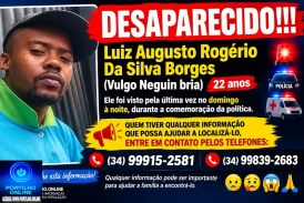 👉🚨🚔🚑😮😔🚒✍😭🙄😳🙄😱DESAPARAECIDO!!! Luiz Augusto Rogerio Da Silva Borges,( Vulgo Neguin bria 22 anos)